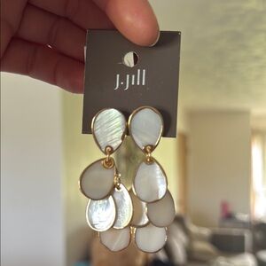 J. Jill Gold and White Floral Earrings